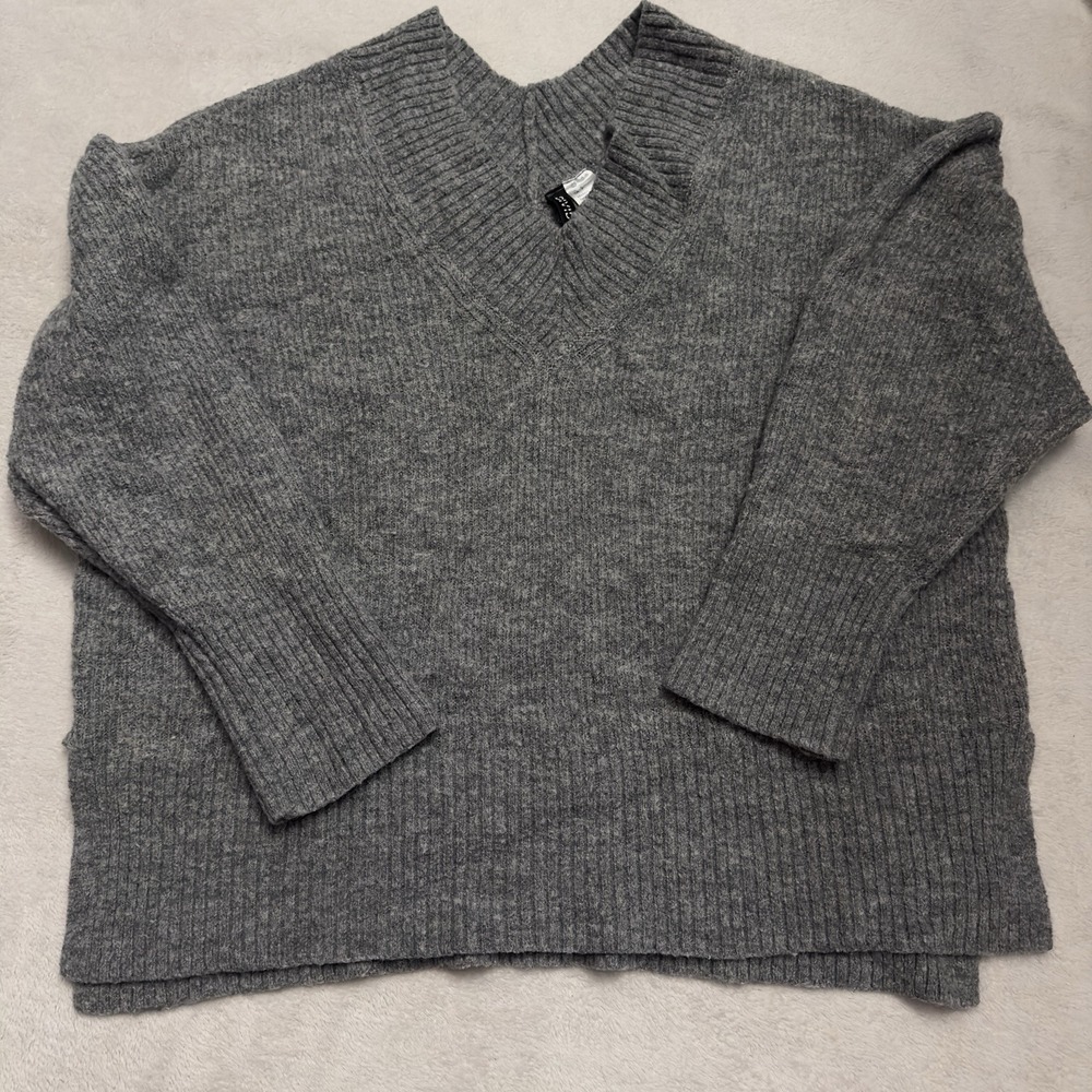 H&M Divided Chunky Knit Gray Oversized Sweater Sz Small Granola Girl